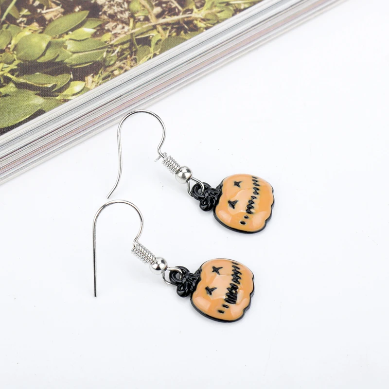 dongsheng Cute Cartoon Happy Pumpkin Drop Earrings Unique Halloween Hat Lips Ghost Funny Party Girl Jewelry Gfit -15 | Украшения и
