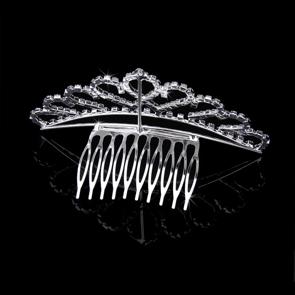 Корона тиара с горным хрусталем шпилька гребень для невесты подружки цветок