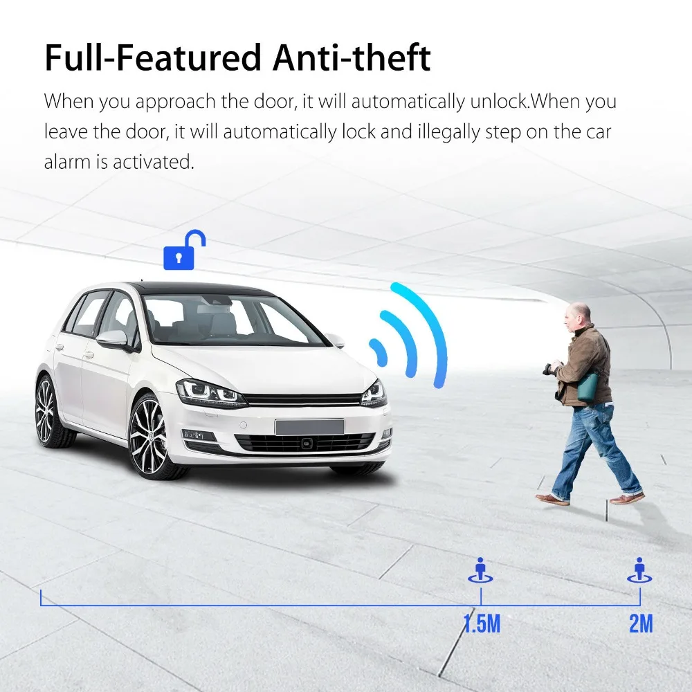 Free Shipping 9Pcs Car SUV Keyless Entry Engine Start Keyless Alarm System Push Button Remote Starter Stop Auto Car Accessories