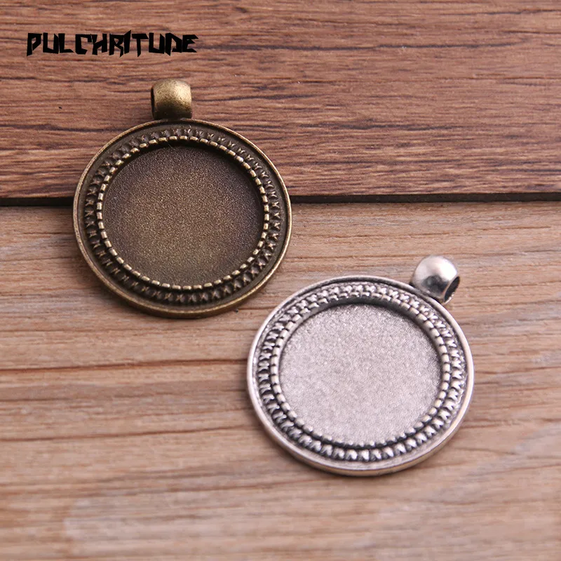 

6 шт 20 мм Внутренний размер два цвета покрытый классический стиль кабошон основа Настройка DIY Подвески кулон P6607