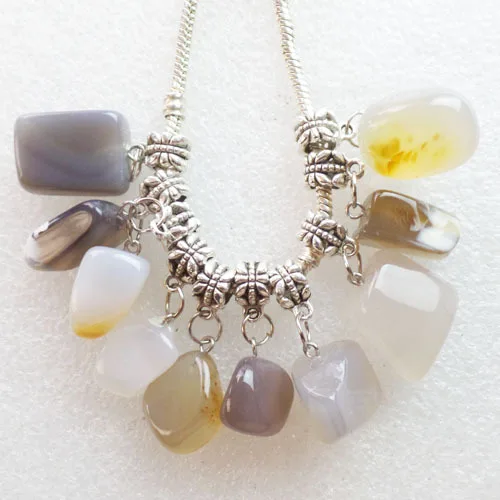 20 шт тусклый натуральный серый подвеска-Агат подходит европейский браслет