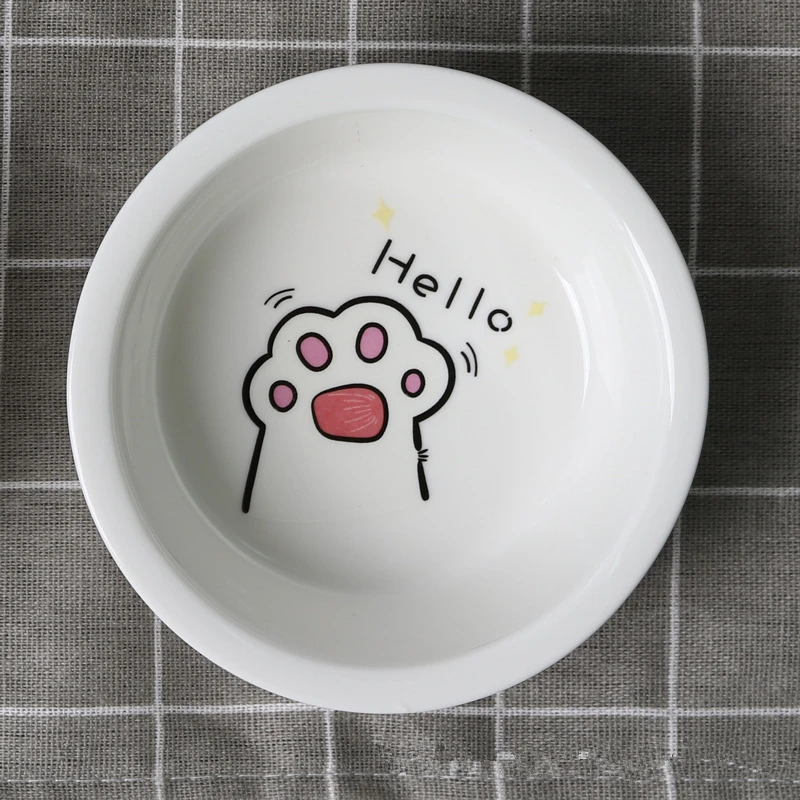 as picture Ceramic Bowl Pet Food Supplies Cute Cat Bowl Water Basin Dog Pot Pet Drinking Eat Bowl Round Ceramic Bowl Feeders Pet Supplies - Цвет: as picture