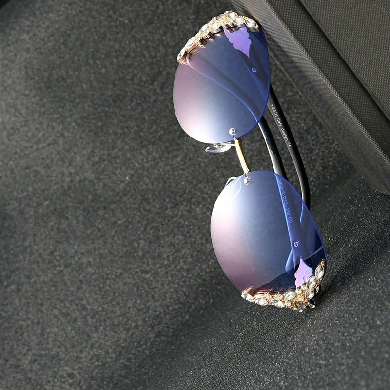 Роскошный дизайн стильные бескаркасные женские солнцезащитные очки Женские s