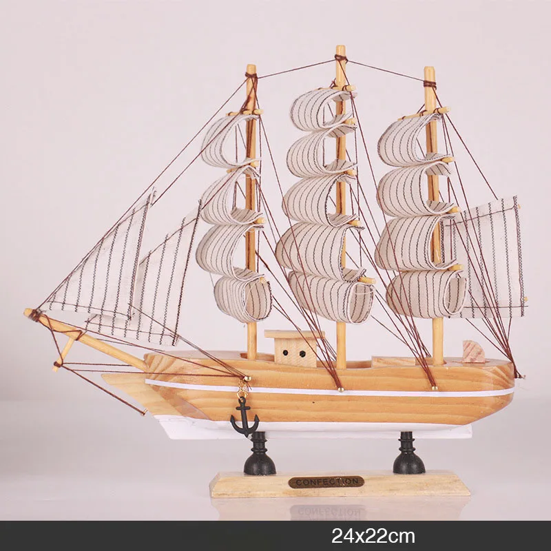 Морская деревянная ручная работа 24x22 см модель парусника на холсте для украшения