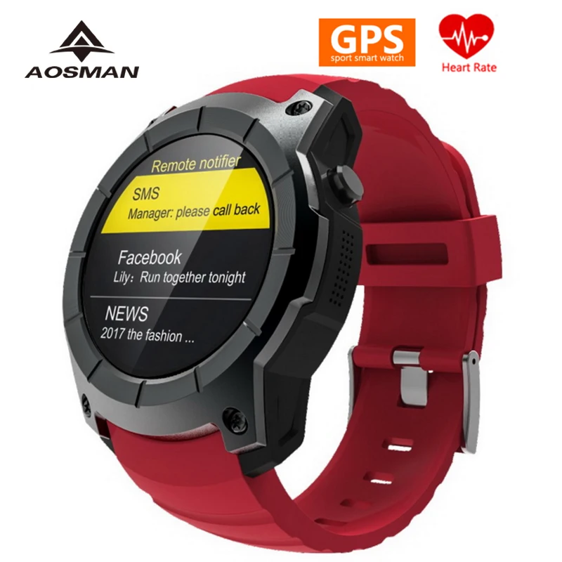 AOSMAN 2018 GPS спортивные часы sim-карта связь монитор сердечного ритма Smartwatch