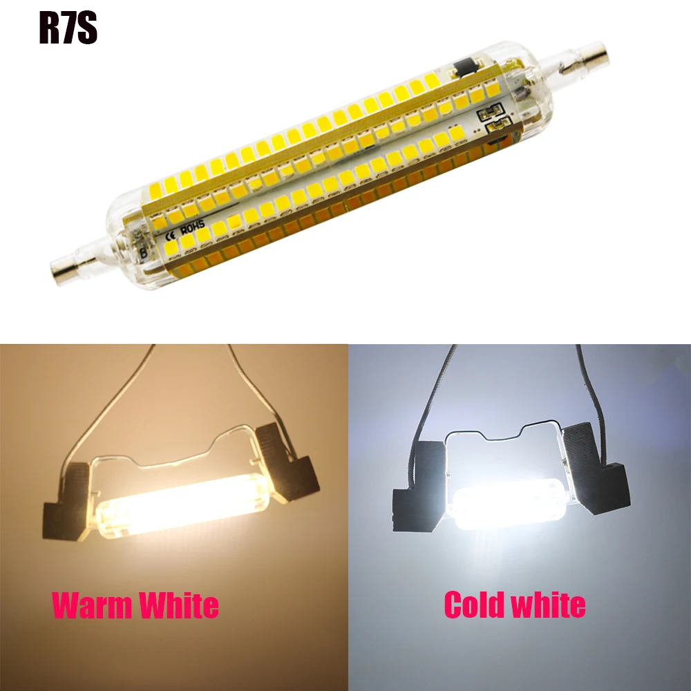 Светодиодная лампа R7S 118 мм 12 Вт 78 8 SMD2835 силиконосветодиодный 220 В