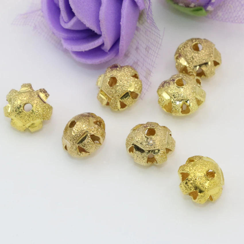 Wholesale price elegant 7*9mm gold-color lantern shape rondelle abacus hollow accessories spacers beads diy finding 20pcs B2523 | Украшения