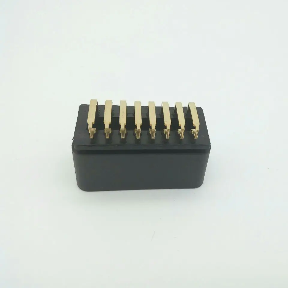 OBD2 12V/24V 16 pin золотой разъем с 90C градусов для припоя|Соединители| |