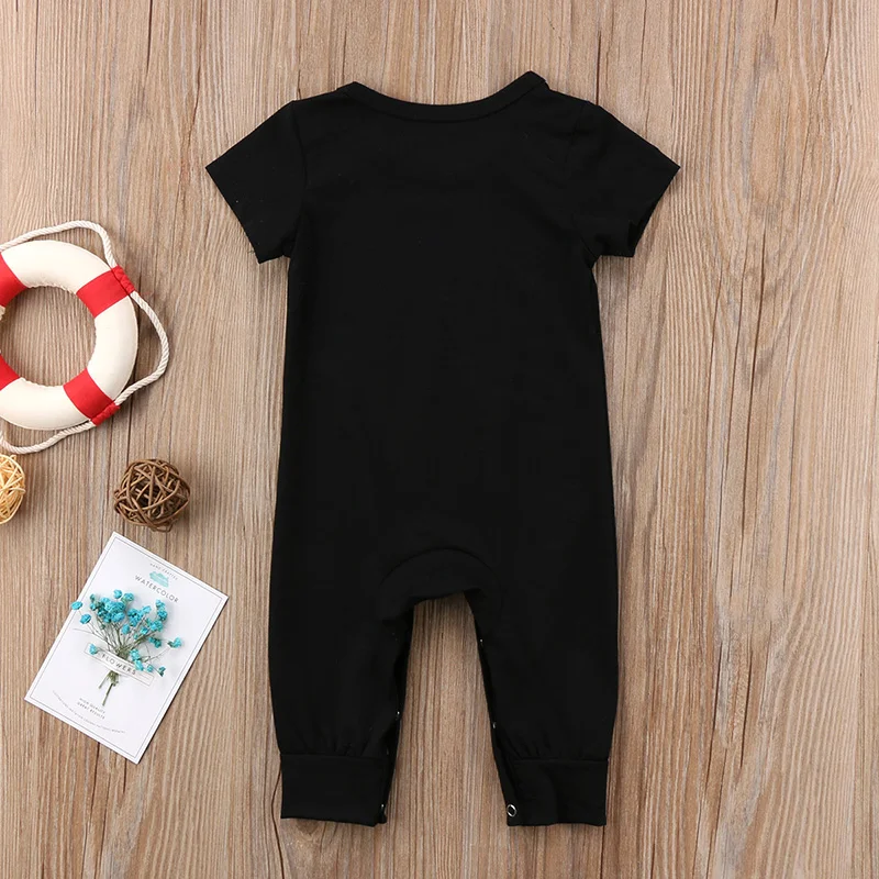 Хлопковый комбинезон для новорожденных с коротким рукавом и золотым буквенным