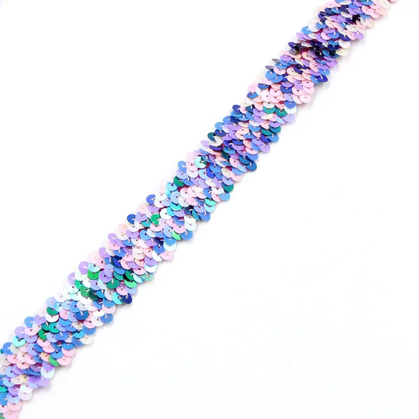 Pink Blue 2 м/лот, цветная, ширина 3 см, отделка бисером, пайетками, кружево, Блестящая лента, сделай сам, ручная работа, шитье, головной убор, Аксессуары для штор, украшение - Цвет: Pink Blue
