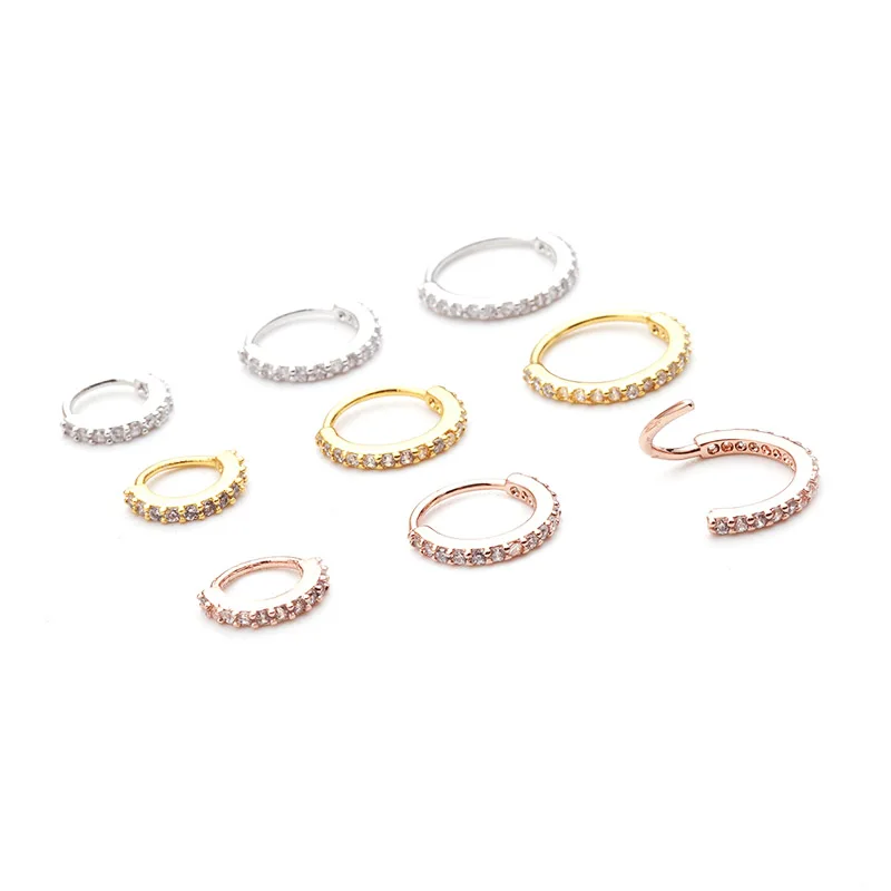 Sellsets 1PC 6/8/10 мм Cz Нос кольцо ложная спиральный для хряща серьги Daith уютно Rook на