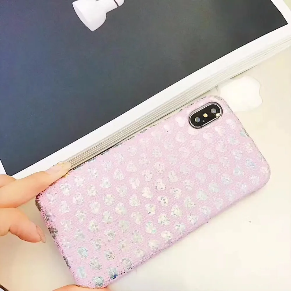 Супер модные лазерной Мерцающий порошок любовь Сердце Pattern Жесткий пластиковый