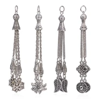 juya diy antique silver color leaf snowflake flower crescent metal tassels brushes accessories for handmade jewelry making