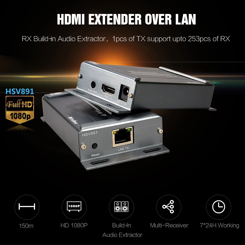 Удлинитель HDMI MiraBox по IP поддержка 1080p 1080i 100 м/120 м/150 м/400feets/328ft от Cat5 Cat6 rj45 Ethernet