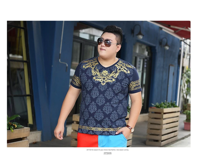 Мужская футболка в стиле хип-хоп, 5XL, 6XL, 7XL, этнический стиль, принт, большой размер, Мужская футболка с v-образным вырезом, короткий рукав, летние мужские футболки, новинка