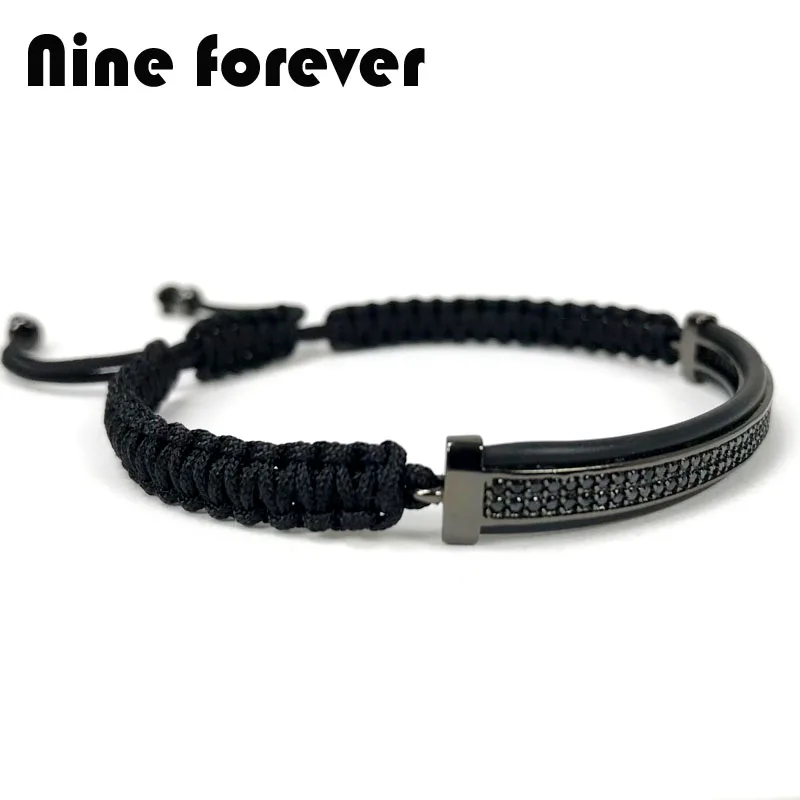 

Nine forever bileklik Men jewelry Cubic Zirconia Tube Bracelets for mens pulseira masculina bracelets & bangles Christmas gift