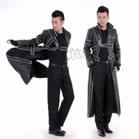 athemis sword art online kirito leather cosplay costume custom made jacket or accessories
