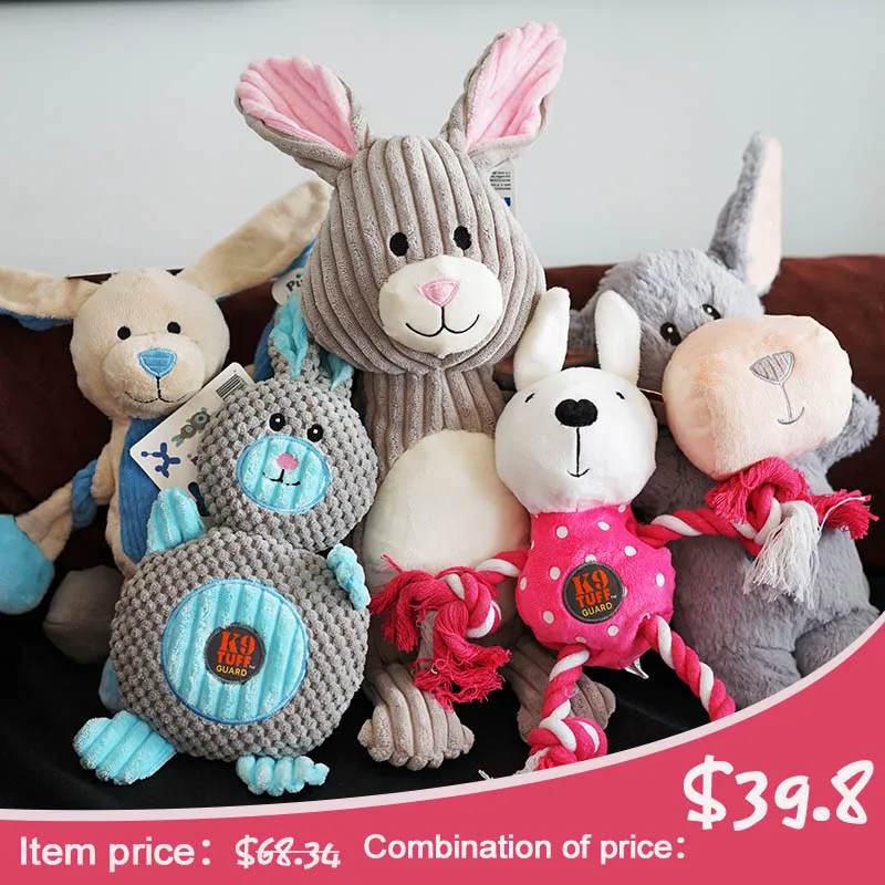 Charmingpet игрушка для собак комбинированная посылка игрушки для домашних животных долговечность жевательные и тренировочные игрушки - Цвет: Rabbit combination