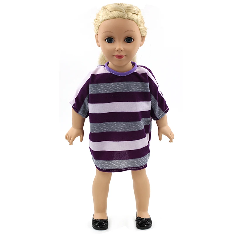 new arrival Princess Dress Doll Clothes fit 43cm Baby Born Purple Stripes and Accessories for kids party gift | Игрушки и хобби
