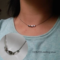 fashion geometric beans s925 sterling silver pendant necklace for women simple clavicle chain for valentines day