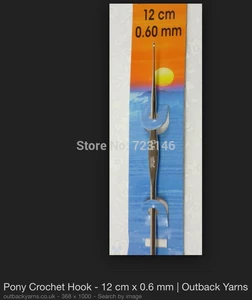 1 psc PONY CROCHET HOOK / HOOKS Size 0.60mm - Lenght 12cm