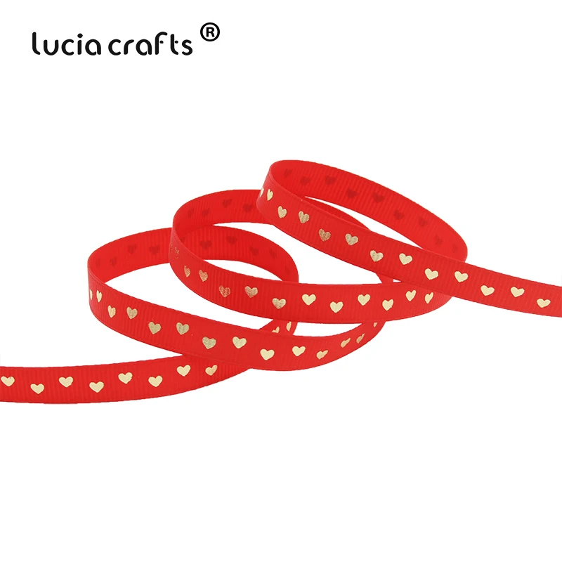 Lucia crafts 5 ярдов/8 метров 10 мм корсажная лента с принтом Сердце ленты вечерние упаковка для свадебного подарка Декор Материал поделки своими руками S0303