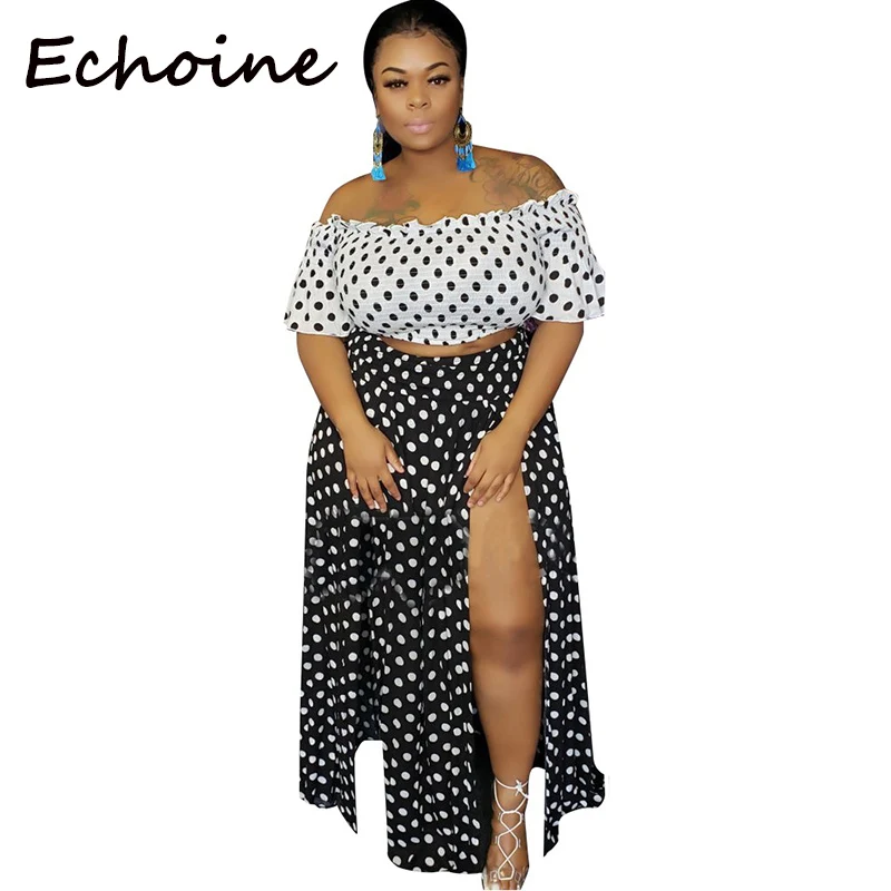 Echoine/комплект из 2 предметов для женщин большие размеры L 4XL в горошек с открытыми