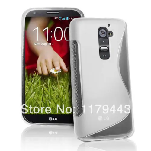 Wholesale 5 sets/lot S Line Wave Gel Case Cover For LG G2 D802 + Screen Protector Free Shipping |