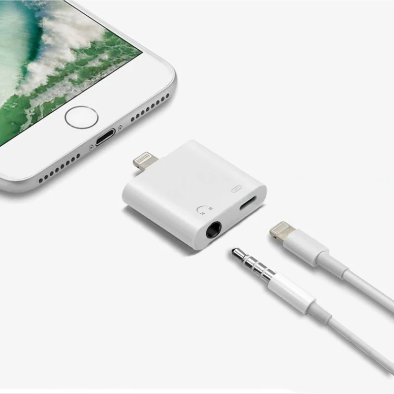 2 в 1 для Lightning адаптер 3 5 мм iOS 11 Разъем наушников iPhone X зарядки аудио 8 7 Зарядное