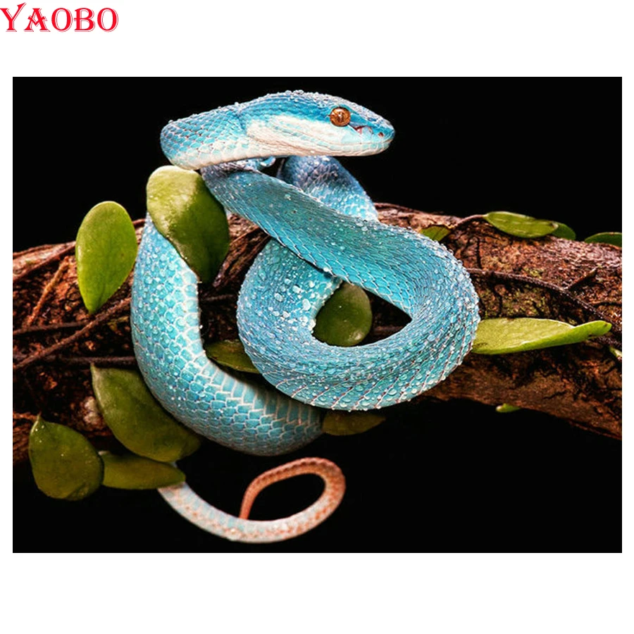 

Full Drill Resin DIY Diamond Painting Cross Stitch Animal snakes Pattern 3D Diamond Embroidery square round diamond Mosaic sale