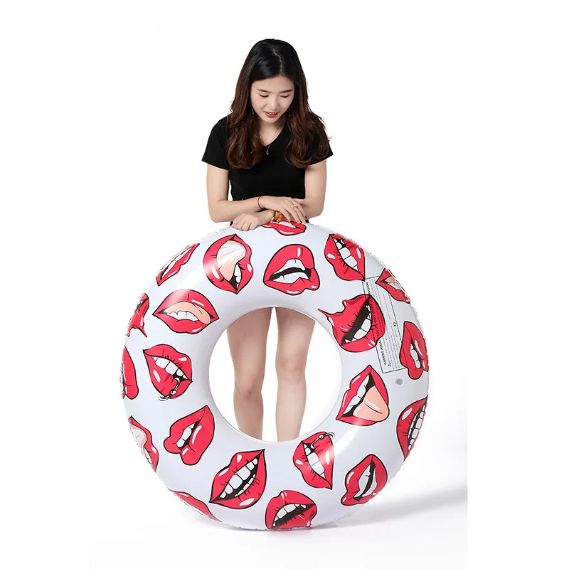 

2019 LIPS Swimming Ring 120CM Giant Pool Float Inflatable Circle Tube Floating Row Adult Kids Summer Water Fun Toy Air Mattress