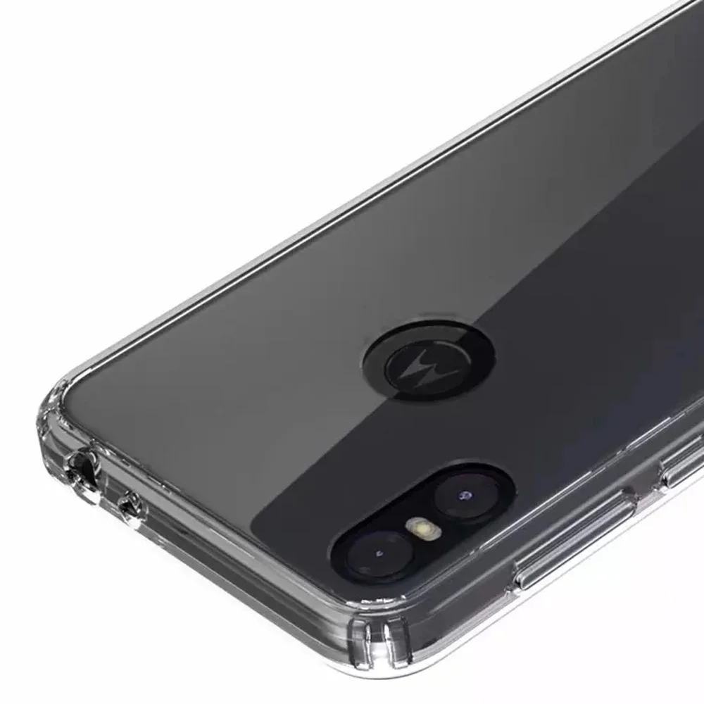 Slim Thin Hard Transparent Clear Case Soft TPU Edge &amp Acrylic Back Anti Scratch Shockproof Cover For Motorola One / P30 Play |