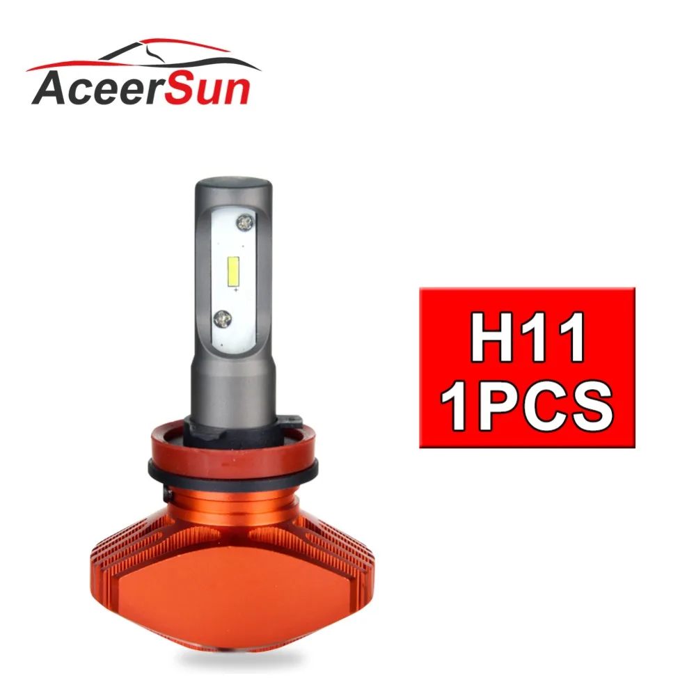 Aceersun 1 шт. CSP 80 Вт H11 H9 H8 Однолучевые безвентиляторсветодиодный фары 6500 лм к 12 в 24 В