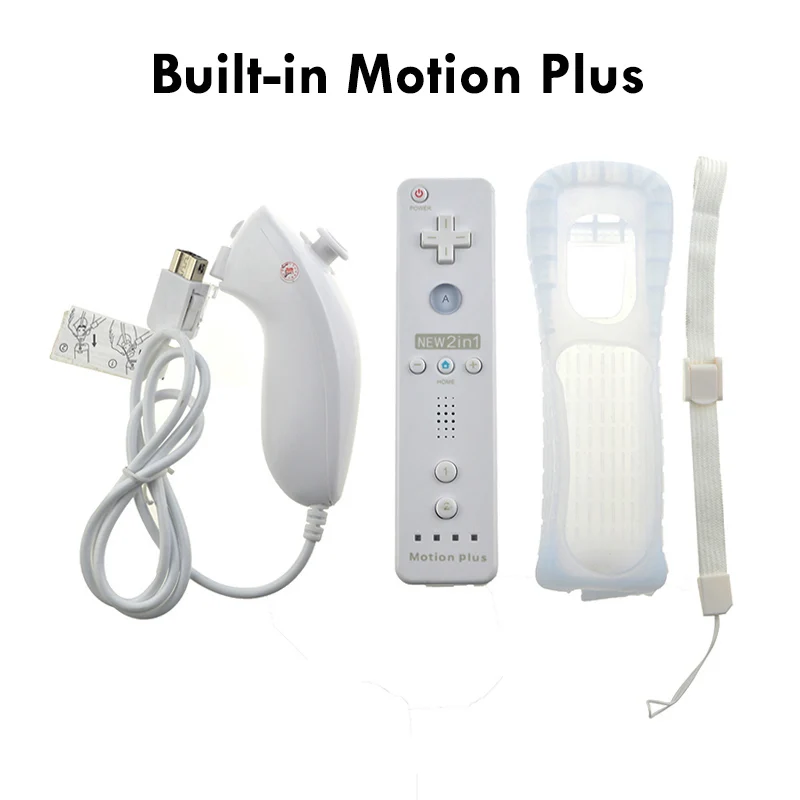 with motion plus Встроенный беспроводной пульт дистанционного управления Motion Plus для Nintendo wii Nunchuck для Nintendo wii Пульт дистанционного управления джойстиком Joypad - Цвет: with motion plus