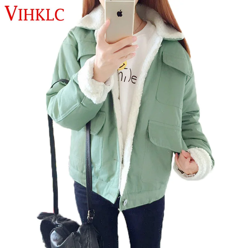 Женская хлопковая стеганая куртка Shrot Зимняя Толстая бархатная парка большого