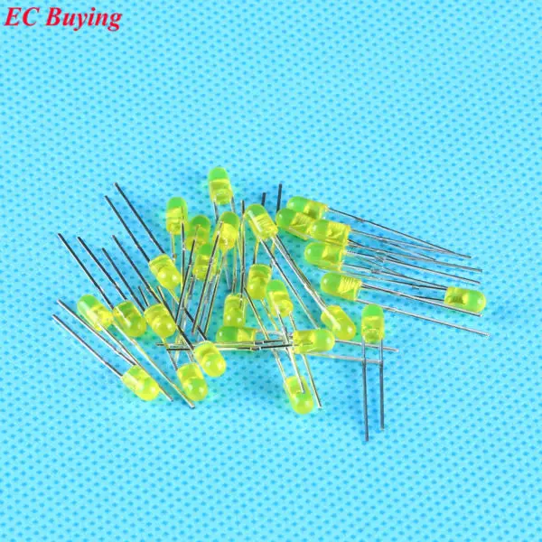 3 мм желтый светодиод Круглый Безграничный светоизлучающий диодный рассеянный