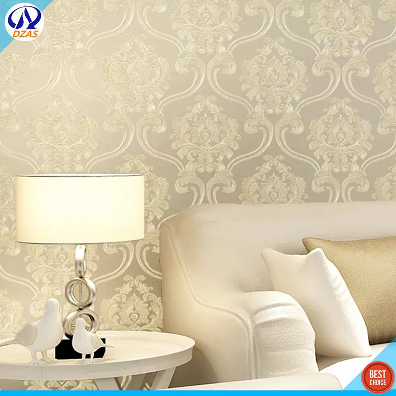 

Fresh warm European Damascus Classical Green golden 3D stereo bedroom living room sofa TV background DZAS-CJ wallpaper