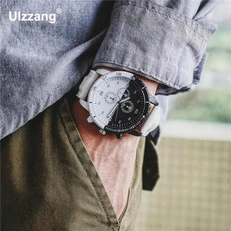 Hot Ulzzang New Sport Running 3 Eyes Soft Rubber Quartz Wristwatches Wrist Watch for Men Male Boy Students | Наручные часы
