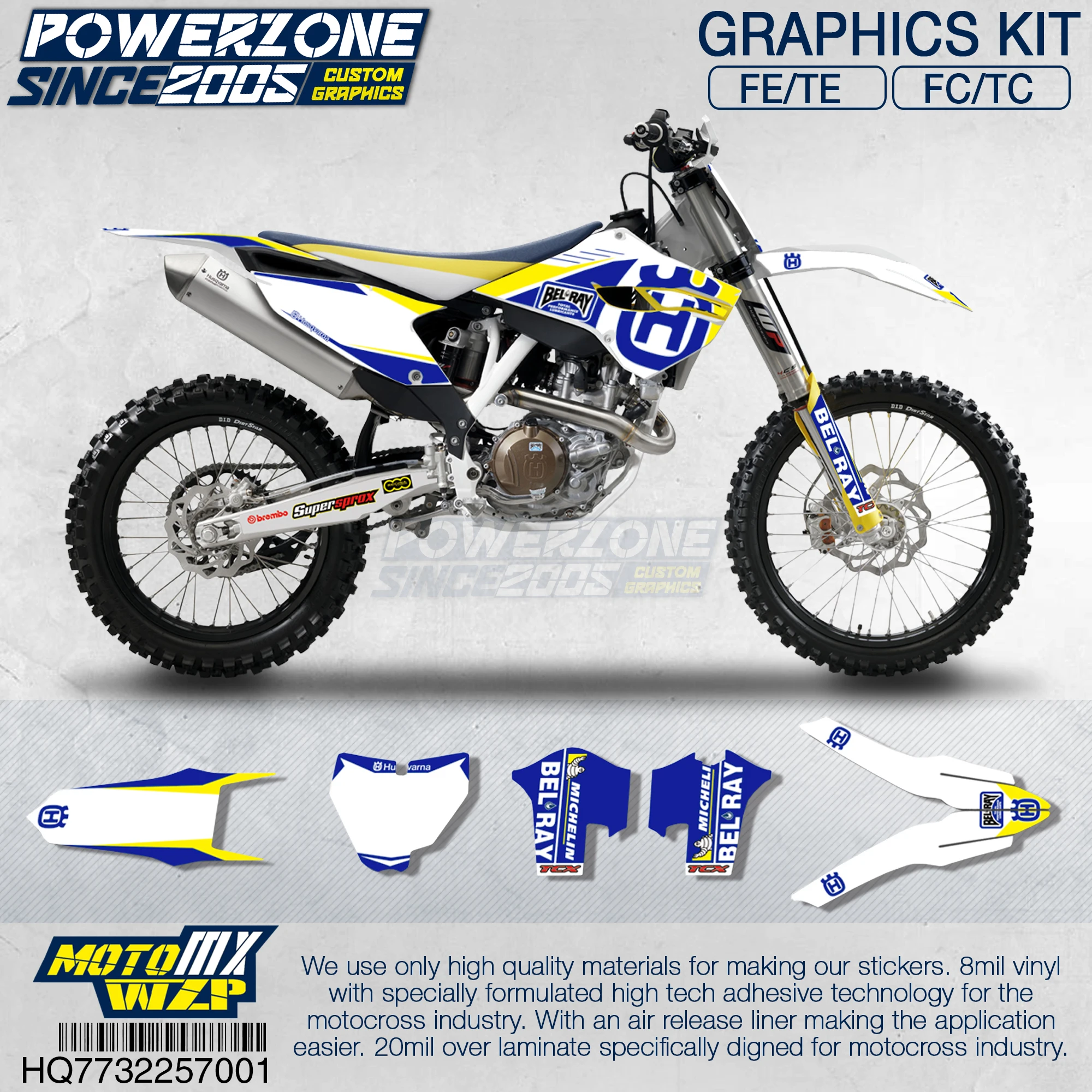 PowerZone Customized Team Graphics Backgrounds Decals 3M Custom Stickers For Husqvarna To 19 FE TE FC TC 250 To 500cc 01