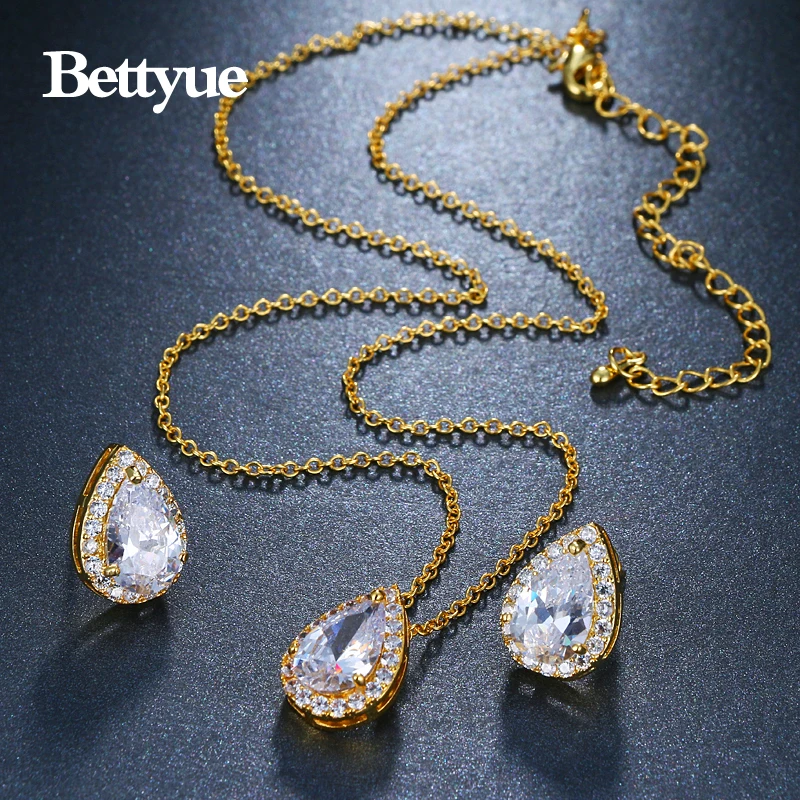Бренд Bettyue хит продаж ювелирный набор с разноцветным цирконием AAA кулон в виде