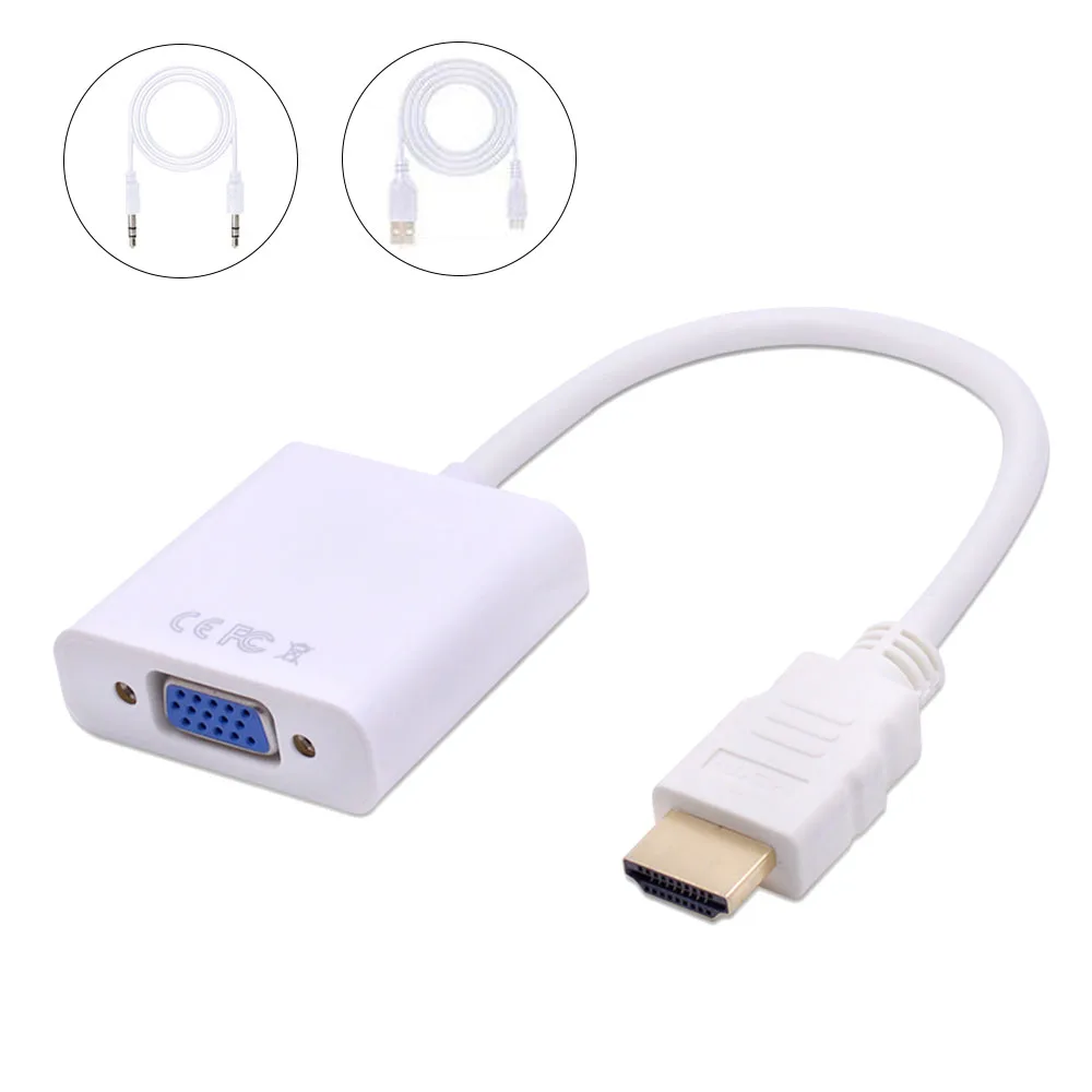 Адаптер CHIPAL для преобразователя HDMI VGA с аудиокабелем 3 5 мм + блок питания USB Xbox 360 ПК