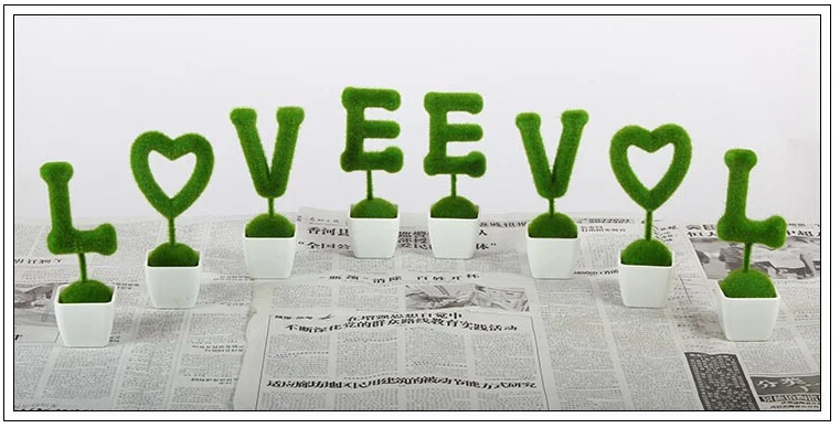 ANGHRLY горячее свадебное украшение на открытом воздухе LOVE Letter бонсай горшечный