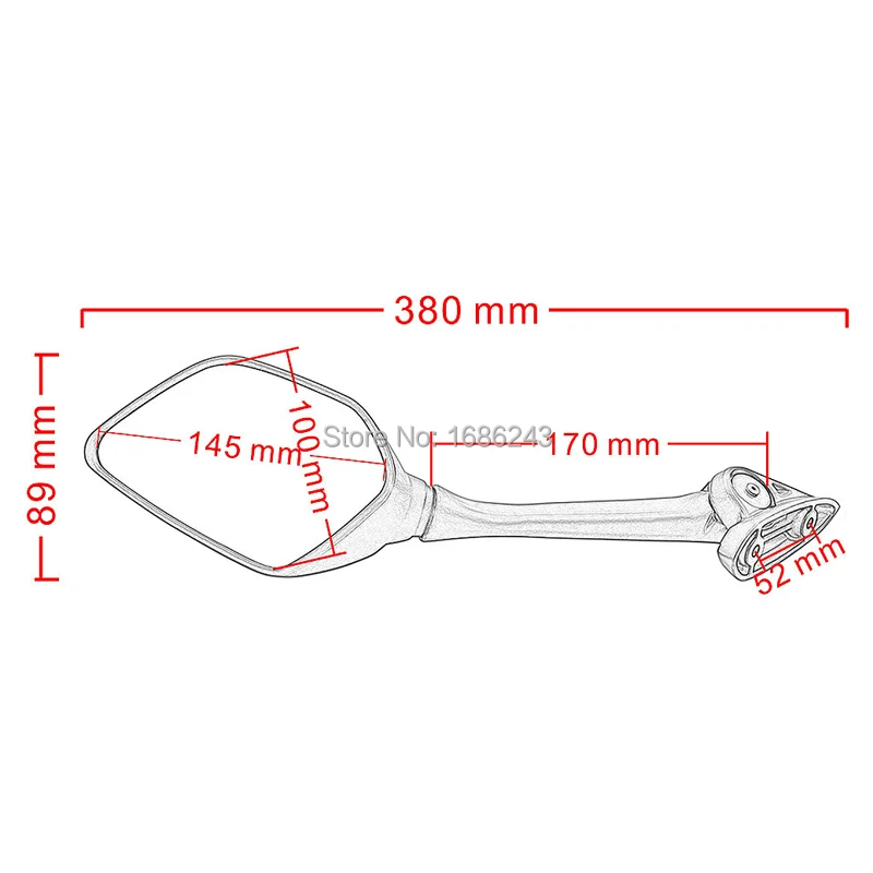 Черное зеркало заднего вида для мотоцикла и скутера боковое подходит Yamaha YZF R3 R25