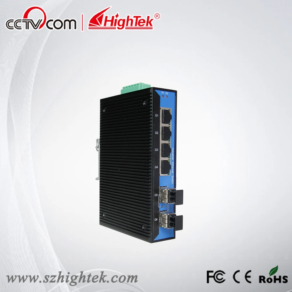 Hightek hk-86204s ООН управления 10/100/1000 м промышленных 2 порт Оптическое волокно и 4 порта
