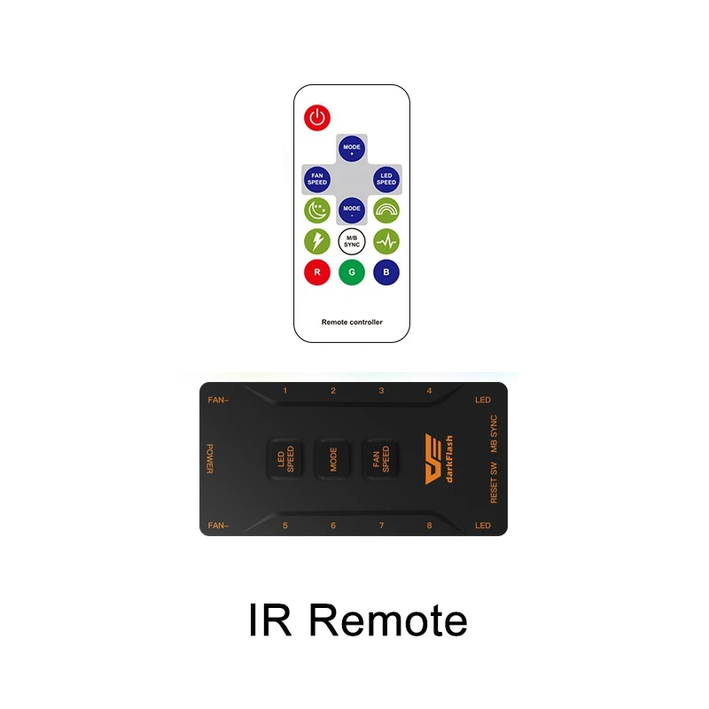 IR Remote Чехол для ПК darkFlash RGB с вентилятором, 120 мм, чехол для компьютера s, вентиляторы охлаждения процессора, тихий Asus Aura Sync, кулер с регулировкой скорости, светодиодный вентилятор для ПК MR12 - Цвет лезвия: IR Remote