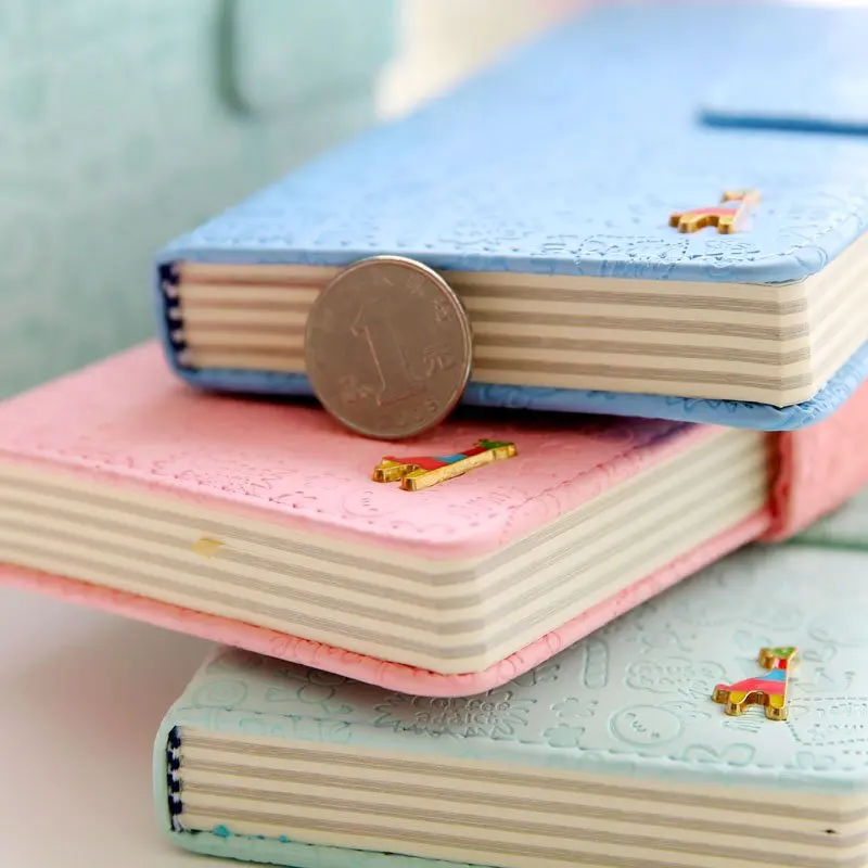 

Cute Notebook PU Leather Schedule Book Diary Planner Notebook Kawaii Stationery Kids Gift Composition Book