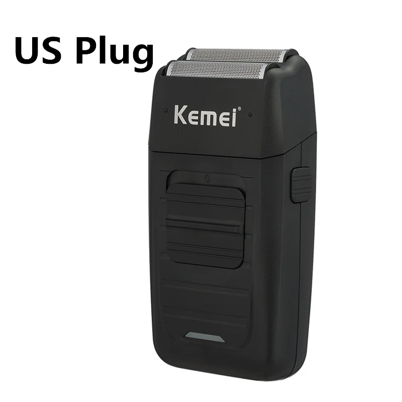 Kemei KM-1102 Аккумуляторная Беспроводная Бритва для мужчин лезвие возвратно-поступательное Бритва для бороды Уход за лицом Многофункциональный сильный триммер - Цвет: US Plug