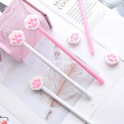 1 шт Kawaii гелевая ручка для творчества милый черный Кот узор школьные офисные канцелярские принадлежности черные чернила 0,5 мм ручка заправка - Цвет: Random 1 piece