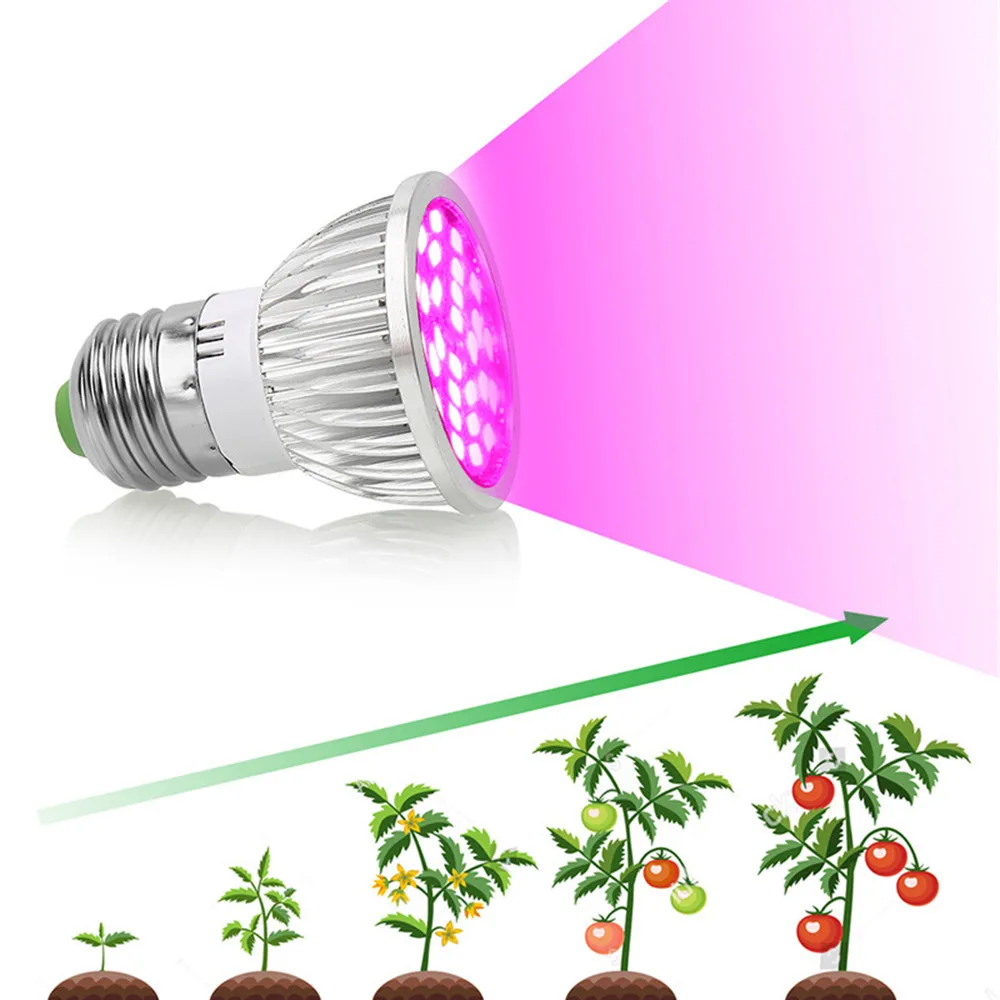 Лампы для выращивания растений дома E27/E14/GU10 6W 28 LED лампы гидропоники Veg цветок