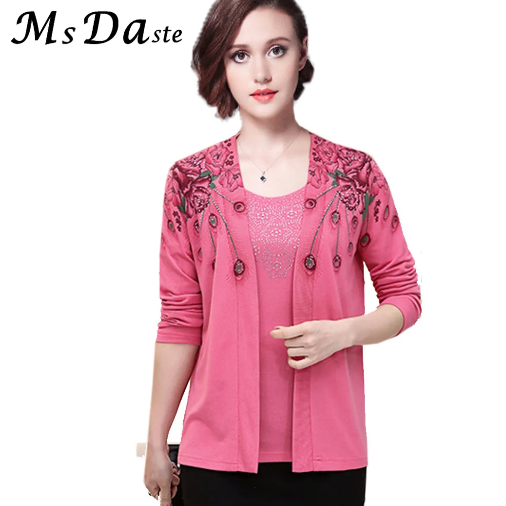 

Женский трикотажный комплект из 2 предметов, свитер + кардиган с цветами и блестками, пончо лавандового и розового цвета, размеры M ~ 4XL